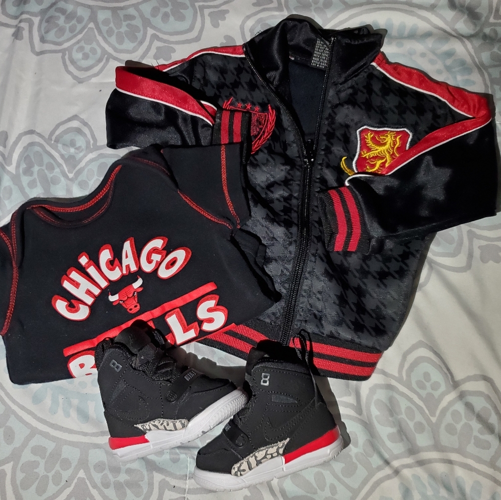 Toddler JORDAN Legacy 312's , Sweater& Onesie